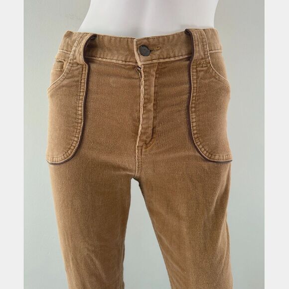 Vintage Mossimo Y2k High-Rise Brown Corduroy Pants Retro Bootcut Jeans size 7 - Picture 5 of 9